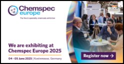 Chemspec Europe 2024 promotional graphic for exhibitors on LinkedIn